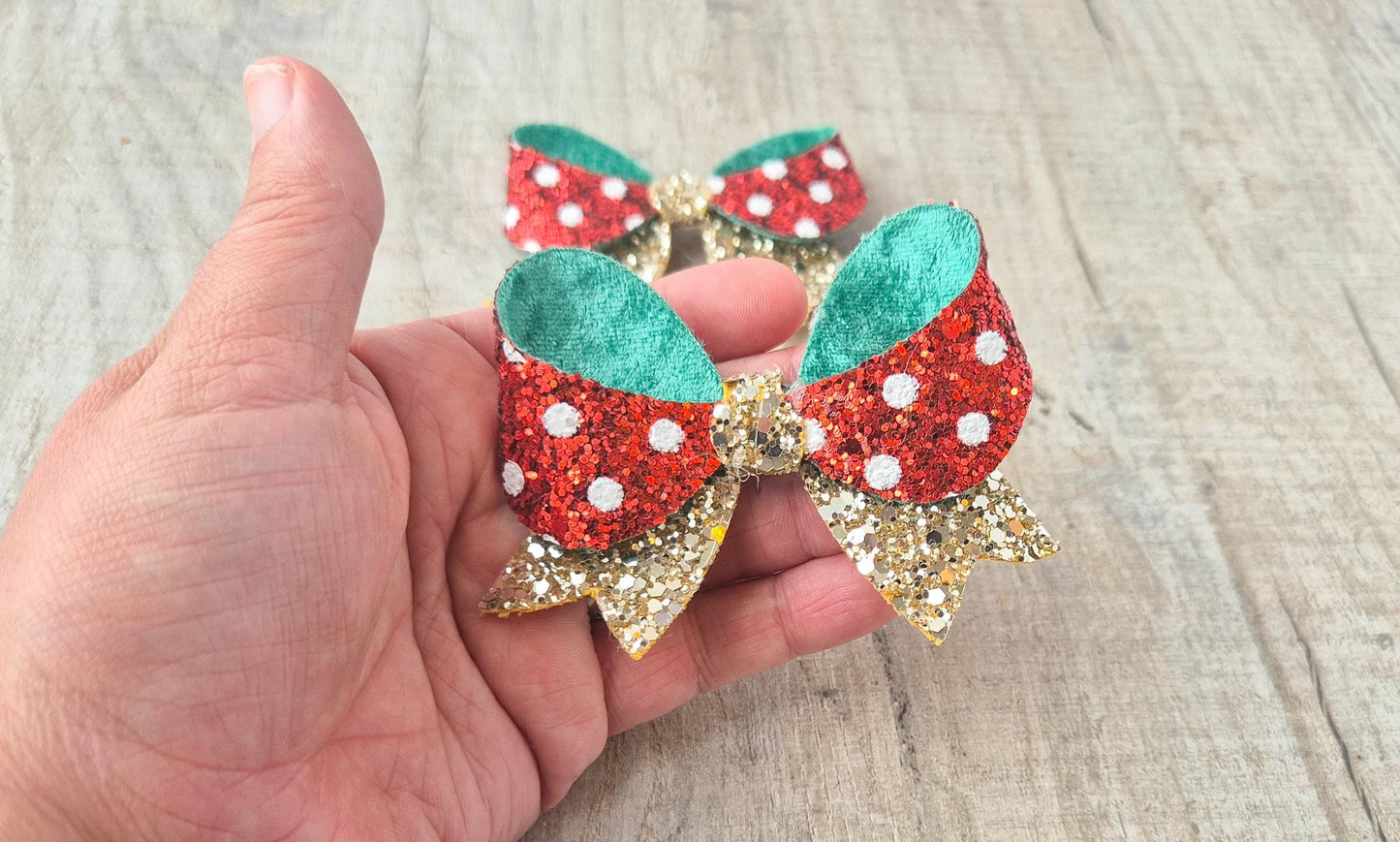 Christmas Hair bow for Girls. Naughty Elf style Hair bow, the perfect accessory for older girls upwards