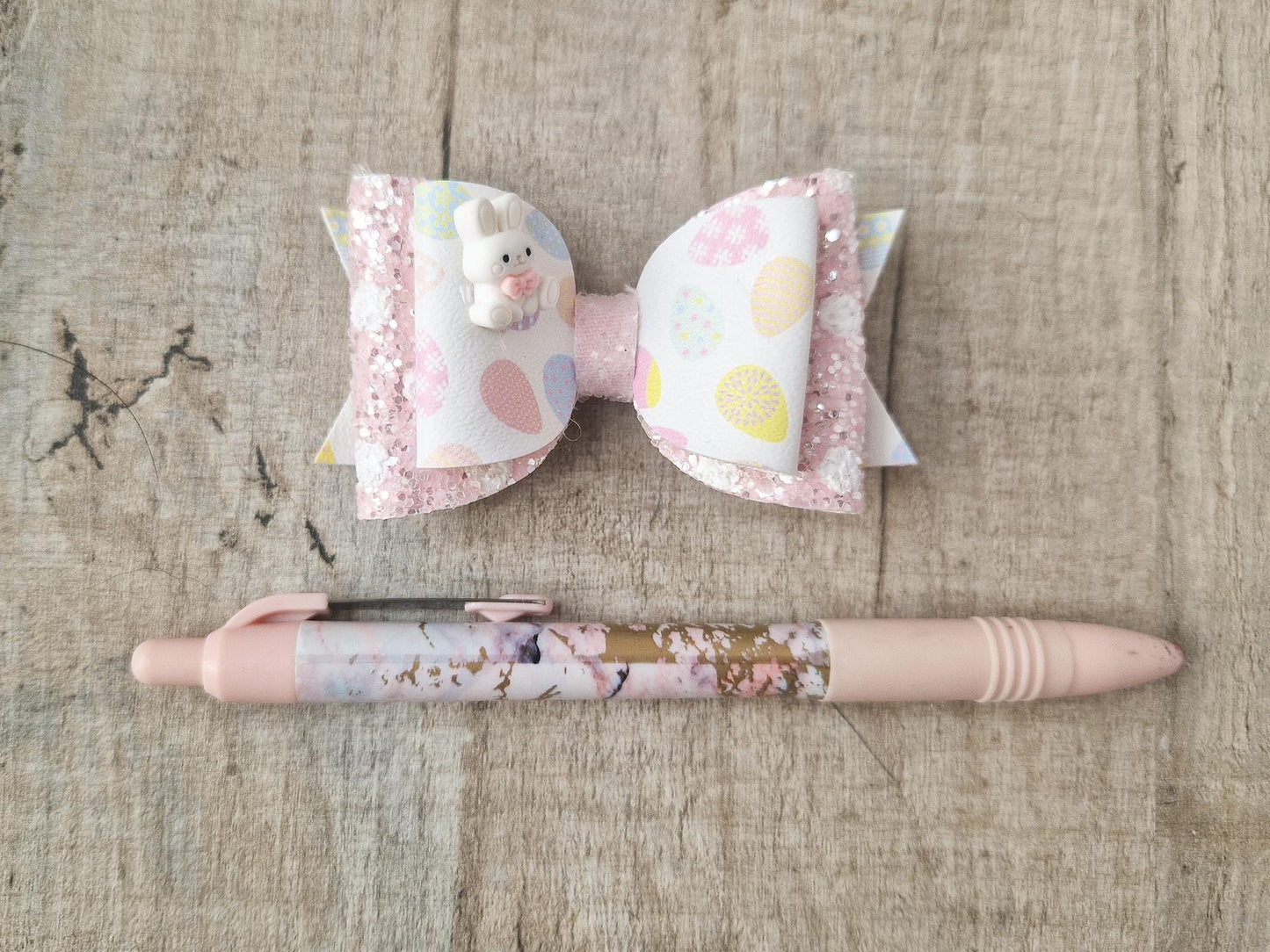 Easter Bunny Hair bow for toddler/ Girls. Easter gift basket filler