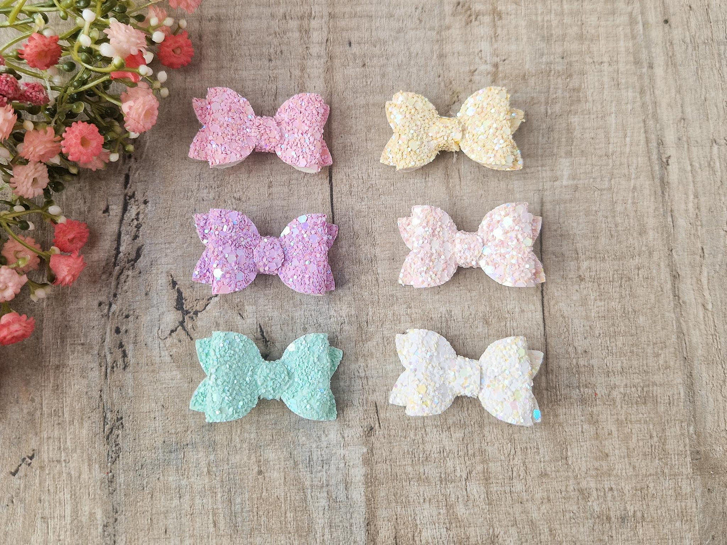 Mini Baby Hair bow/Hair clip for Baby Girl comes as a Pair. Ideal for Pigtails or Clipping Fringes. A Gift basket Filler Idea for a Girl.