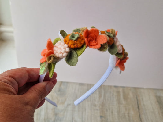 Handmade Felt Flower Headband – Autumn Bloom