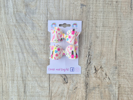 Simple Glam Pigtail Hair Bows Set, 2x small hair bows