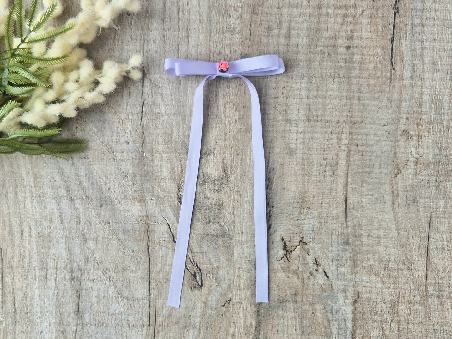 Lilac Ribbon Bow with long tails, for old girl upwards.