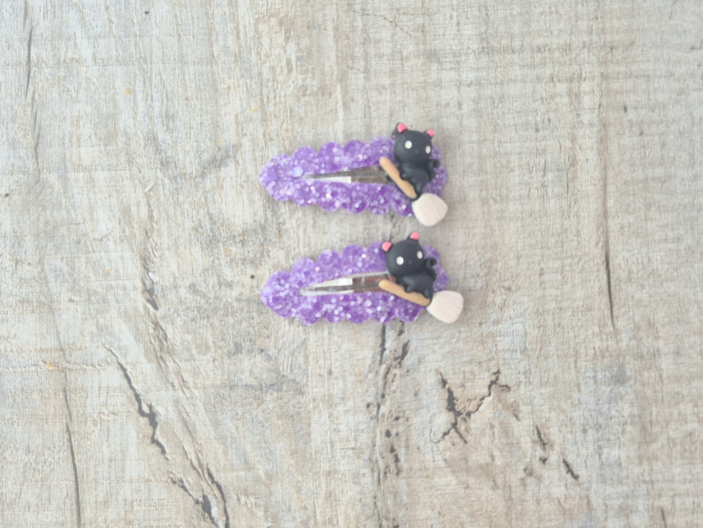 Spooky Babe Pigtail set, 2 hair bows and 2 x snap clips