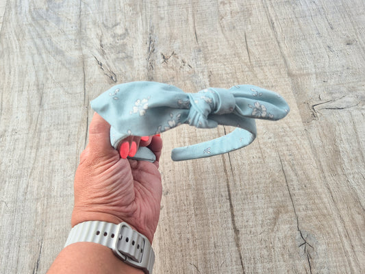 Blue Floral Knot Hair Band