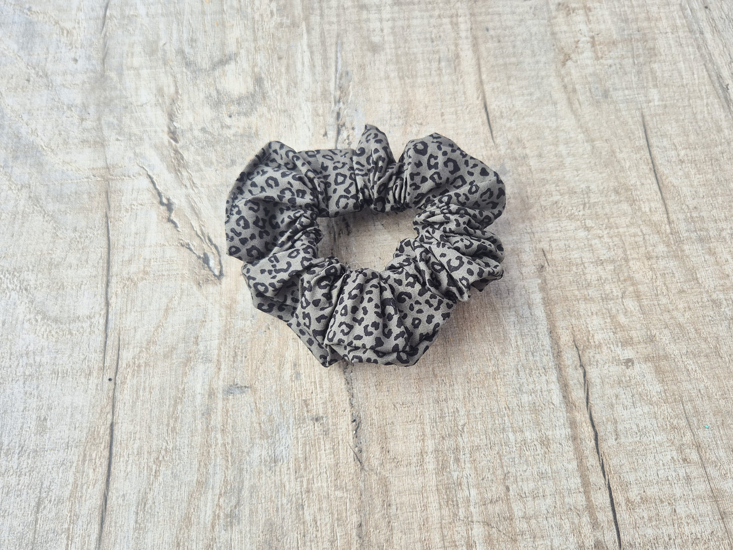 Khaki Green Leopard Scrunchie