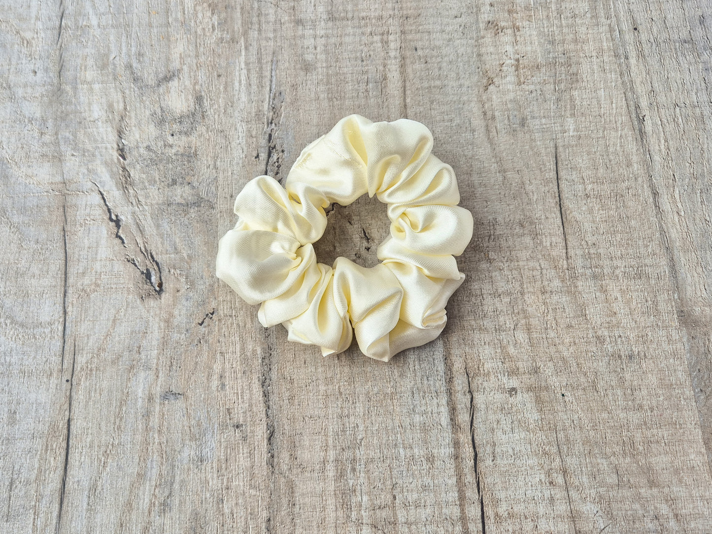 Cream Satin Scrunchie