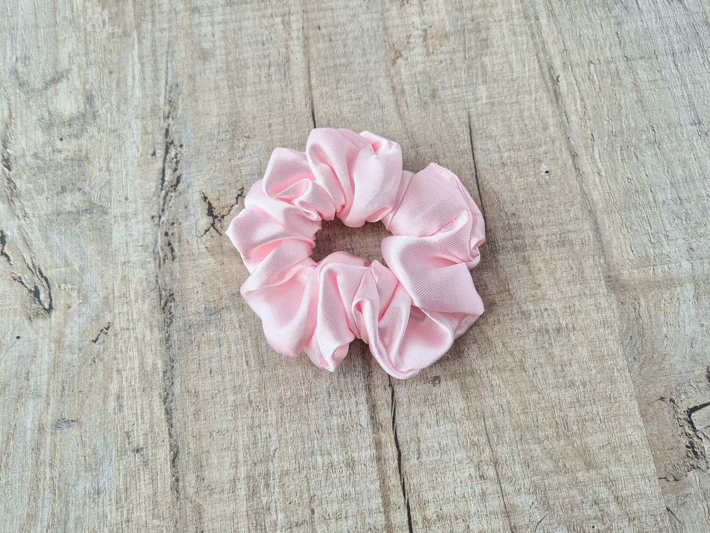 Light Pink Satin Scrunchie