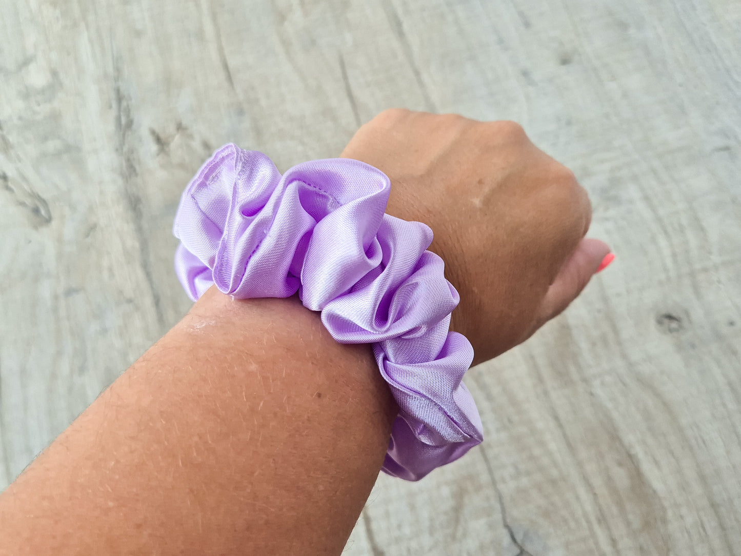Lilac Satin Scrunchie