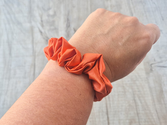 Mini Satin Scrunchie – Orange (Autumn Collection)