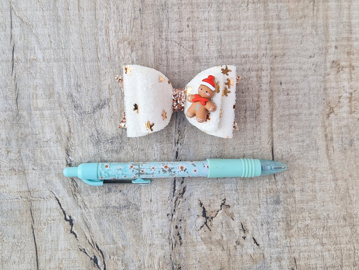Christmas Gingerbread man Hair Bow.