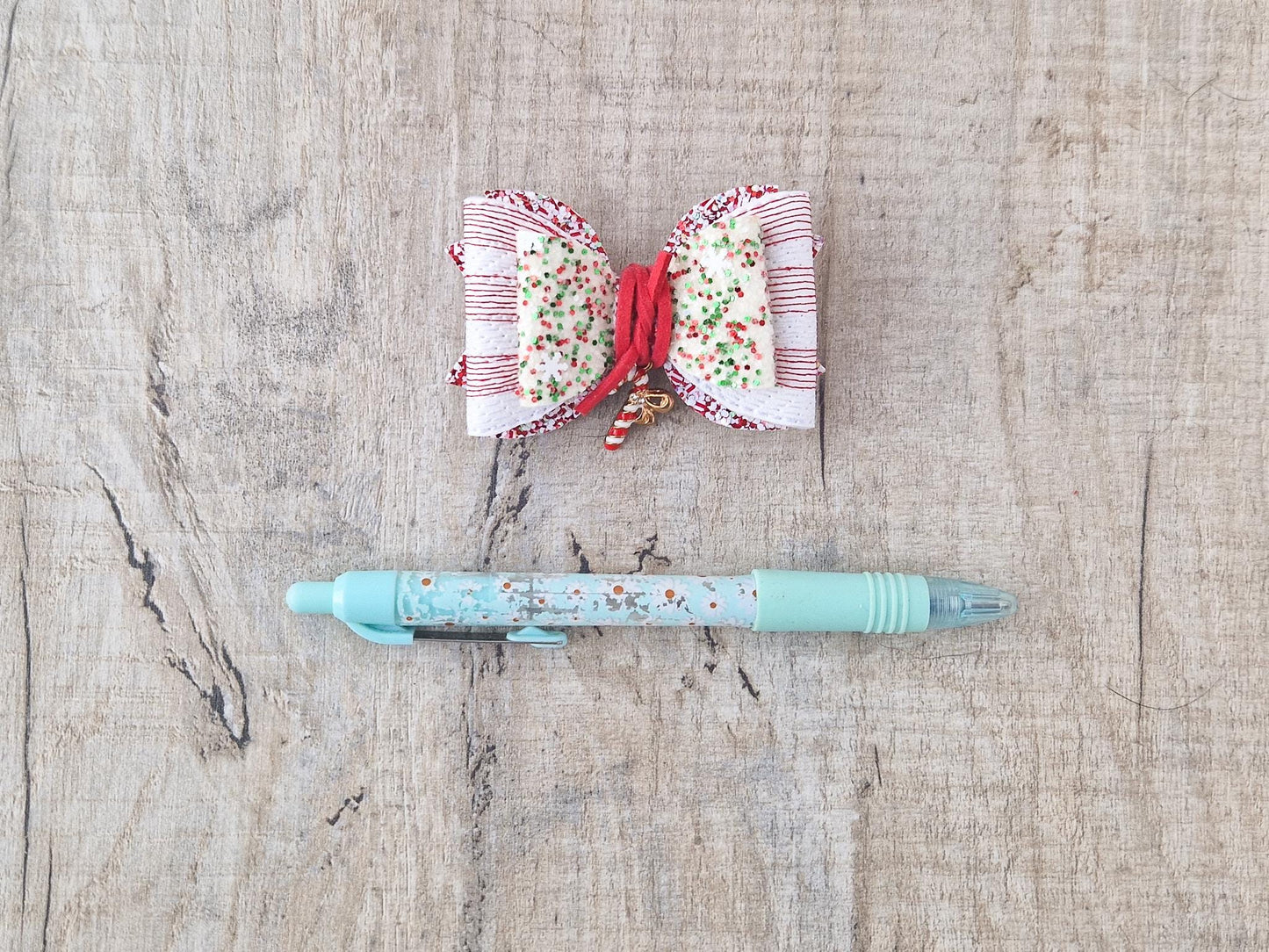 Candy Cane Christmas Hair Bow