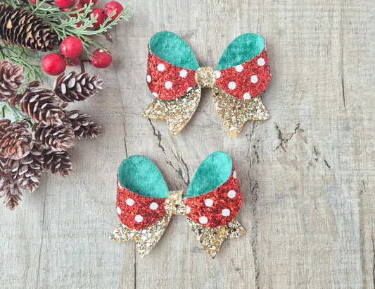 Christmas Hair bow for Girls. Naughty Elf style Hair bow, the perfect accessory for older girls upwards