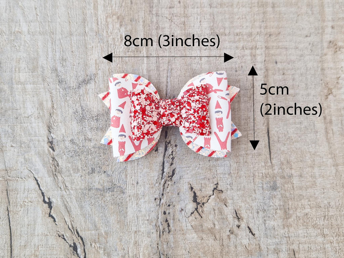 Red Glitter Elf Hair Bow