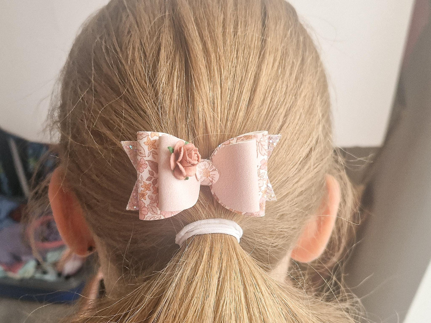 Floral Hair bow in Autumn Colours Perfect for toddlers upwards