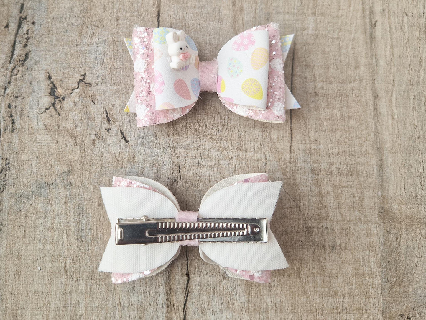 Easter Bunny Hair bow for toddler/ Girls. Easter gift basket filler
