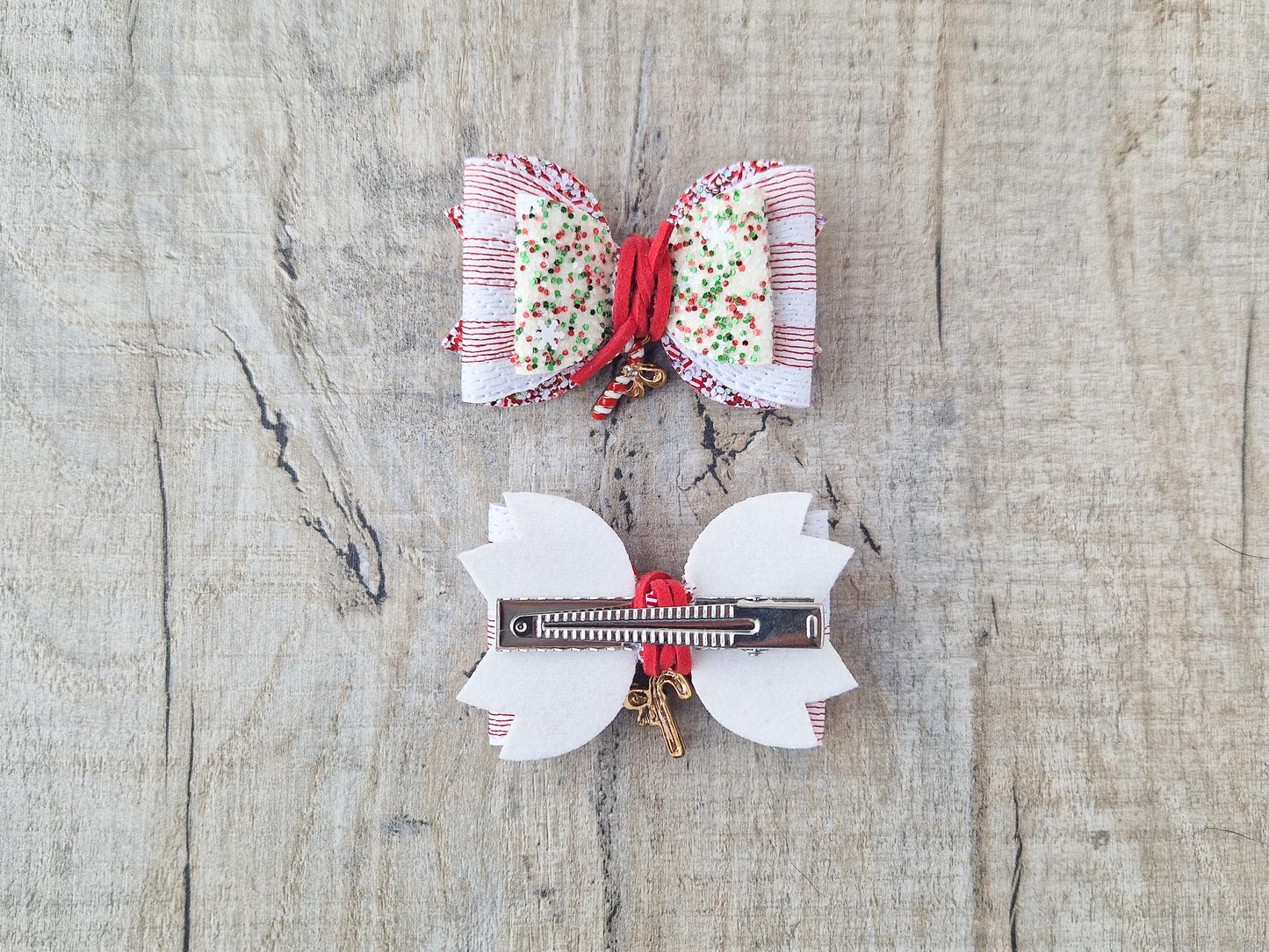 Candy Cane Christmas Hair Bow