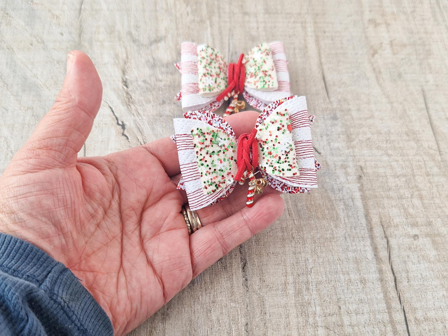 Candy Cane Christmas Hair Bow