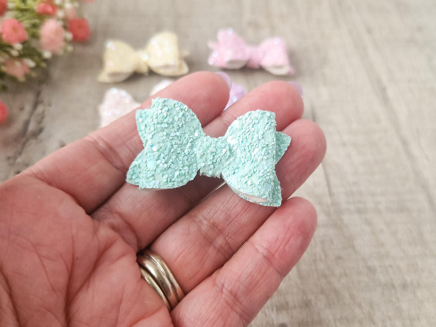 Mini Baby Hair bow/Hair clip for Baby Girl comes as a Pair. Ideal for Pigtails or Clipping Fringes. A Gift basket Filler Idea for a Girl.