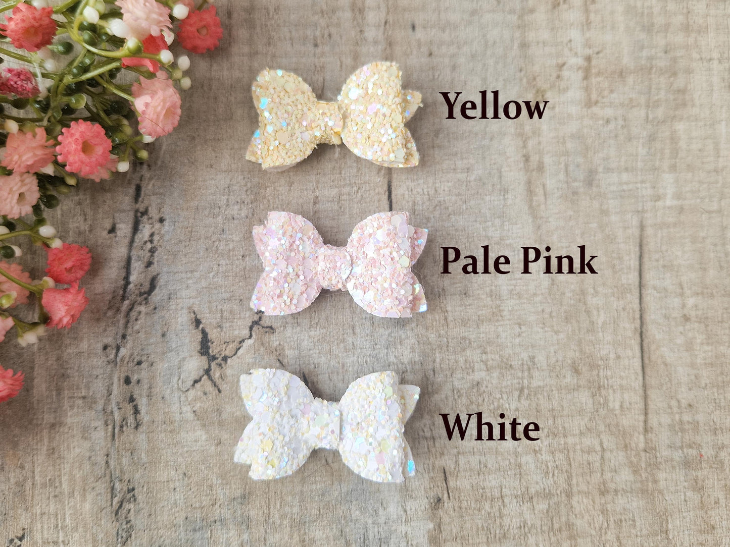 Mini Baby Hair bow/Hair clip for Baby Girl comes as a Pair. Ideal for Pigtails or Clipping Fringes. A Gift basket Filler Idea for a Girl.