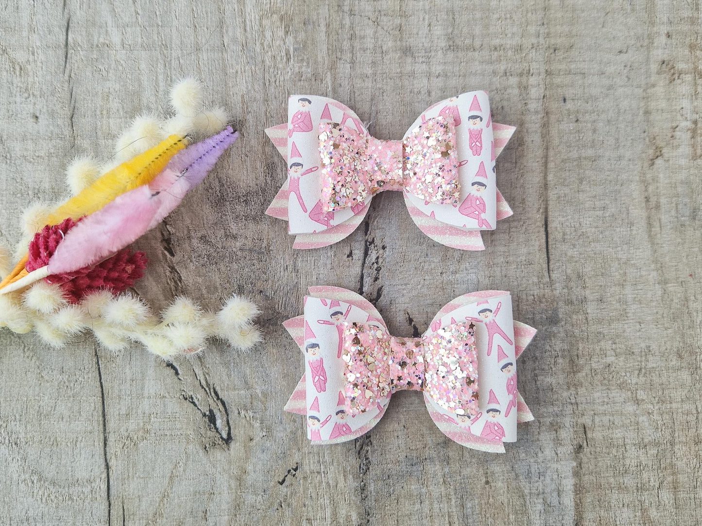 Pink Elf Hair Bows