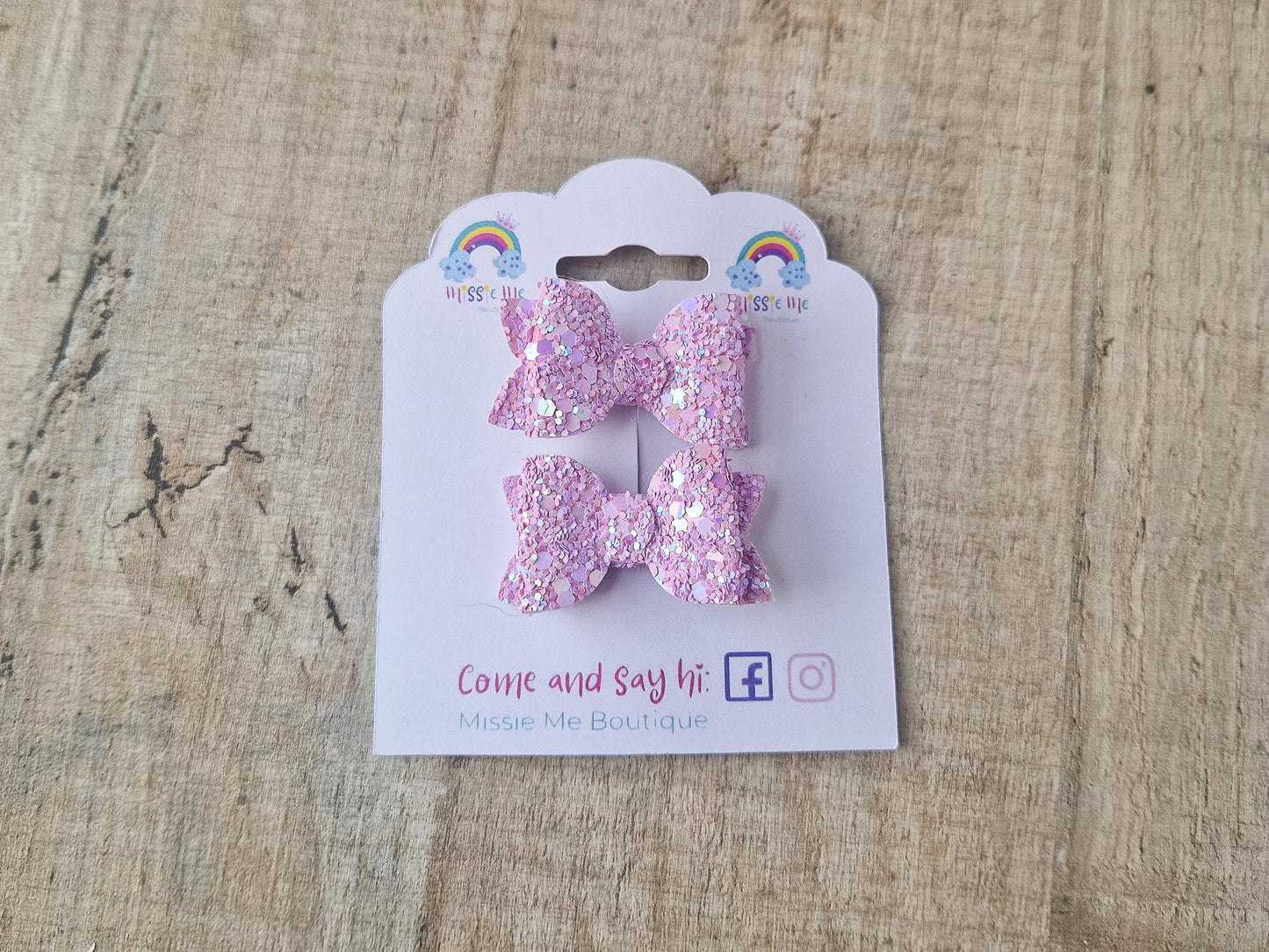 Mini Baby Hair bow/Hair clip for Baby Girl comes as a Pair. Ideal for Pigtails or Clipping Fringes. A Gift basket Filler Idea for a Girl.