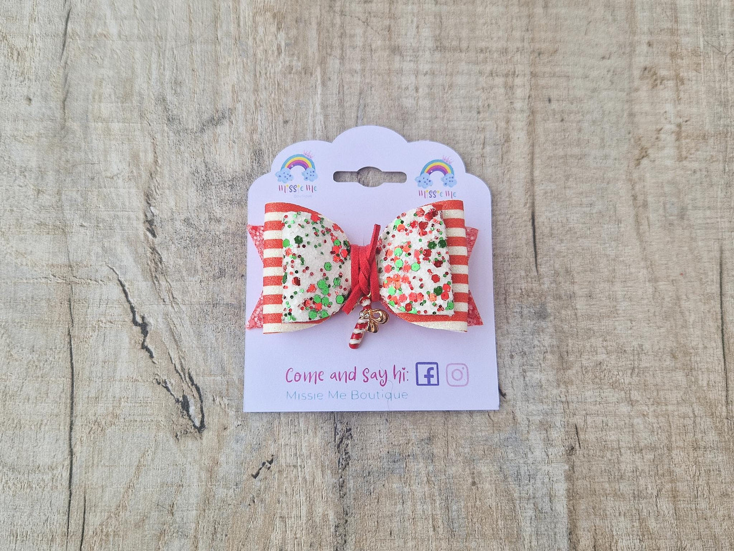 Candy Cane Christmas Hair bow