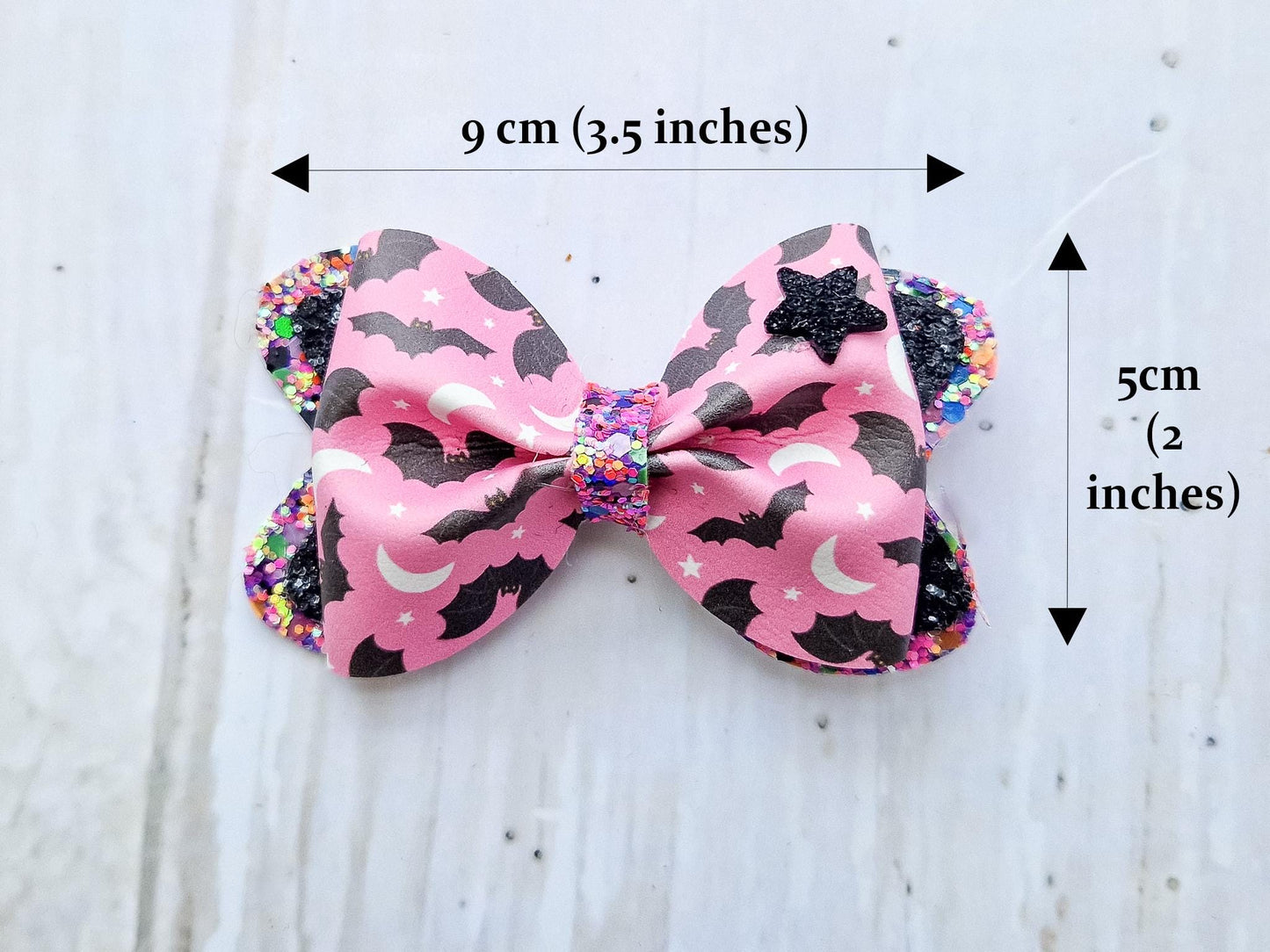 Pink bat Halloween Hair bow.