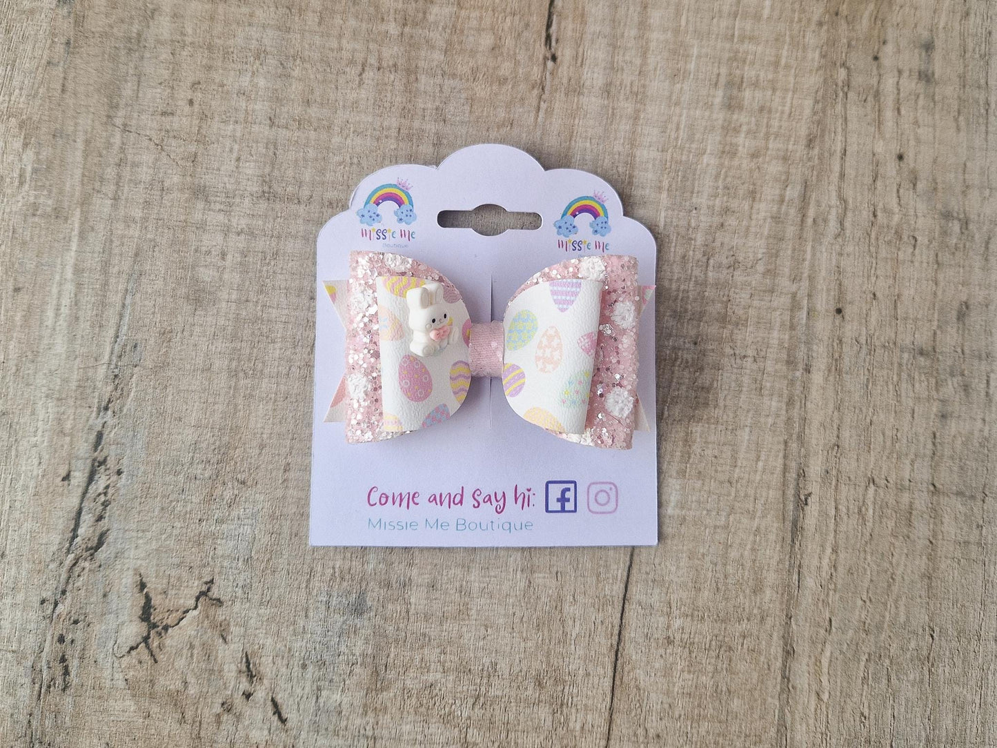 Easter Bunny Hair bow for toddler/ Girls. Easter gift basket filler