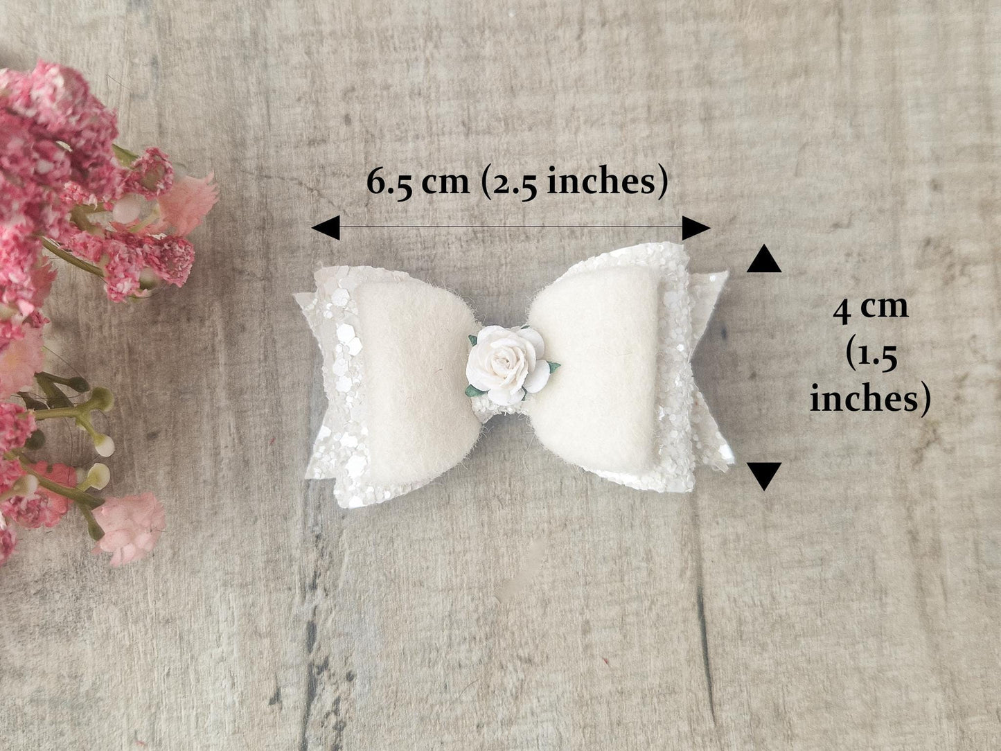 Small Pastel Hair bows with Flower Personalise choose your own colour and quantity. Perfect gift or hair accessory Flower girl or toddler.