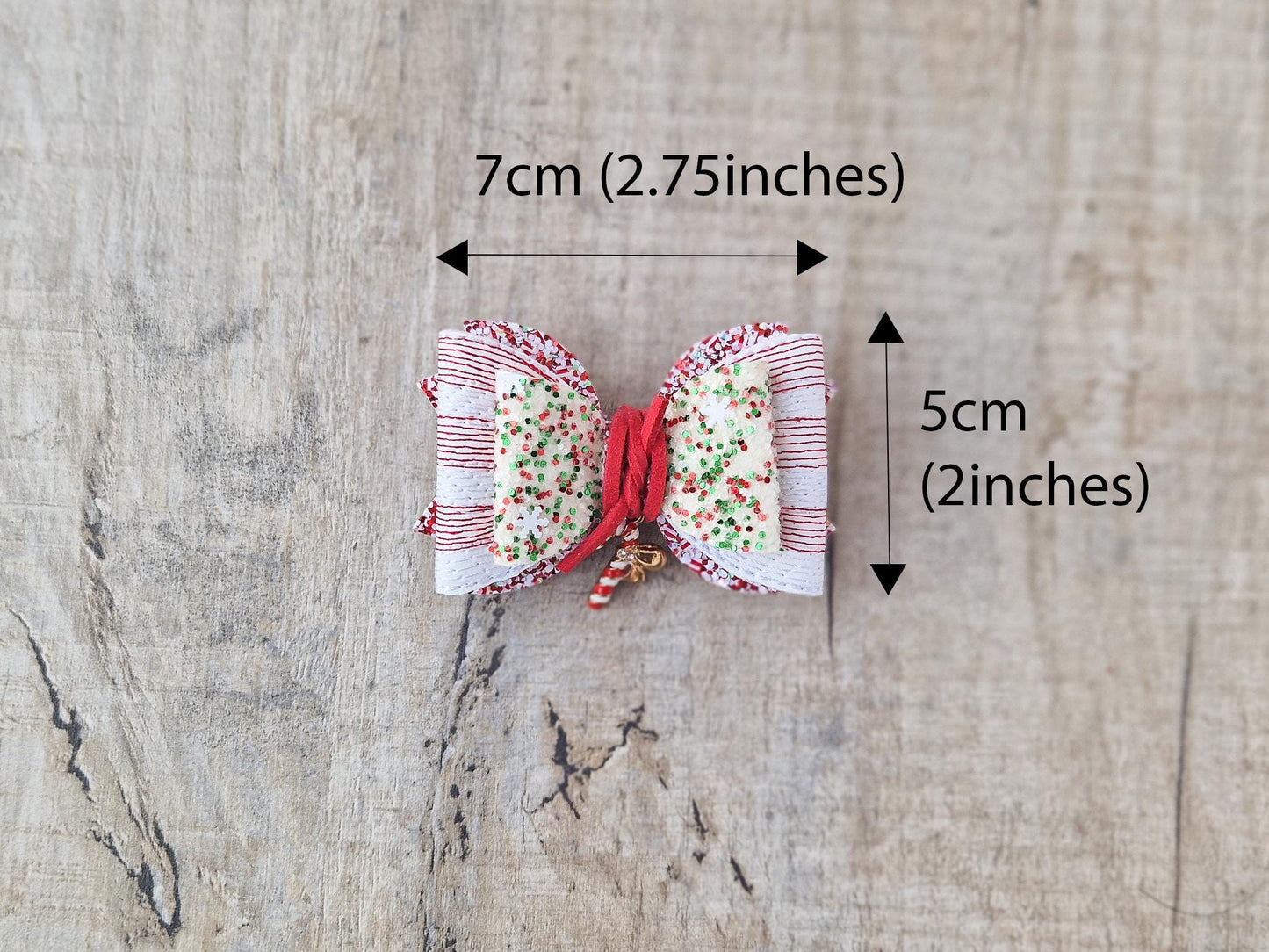Candy Cane Christmas Hair Bow