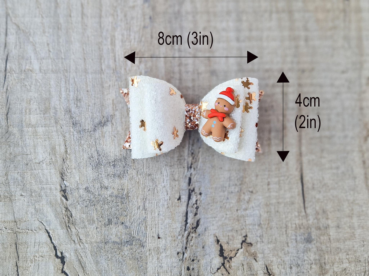 Christmas Gingerbread man Hair Bow.