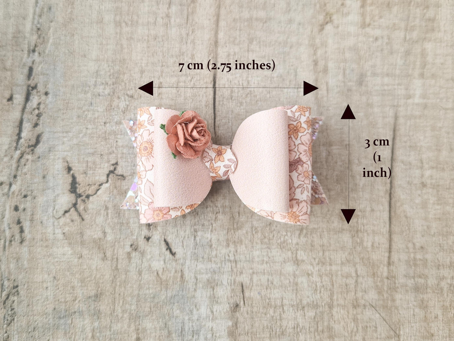 Floral Hair bow in Autumn Colours Perfect for toddlers upwards