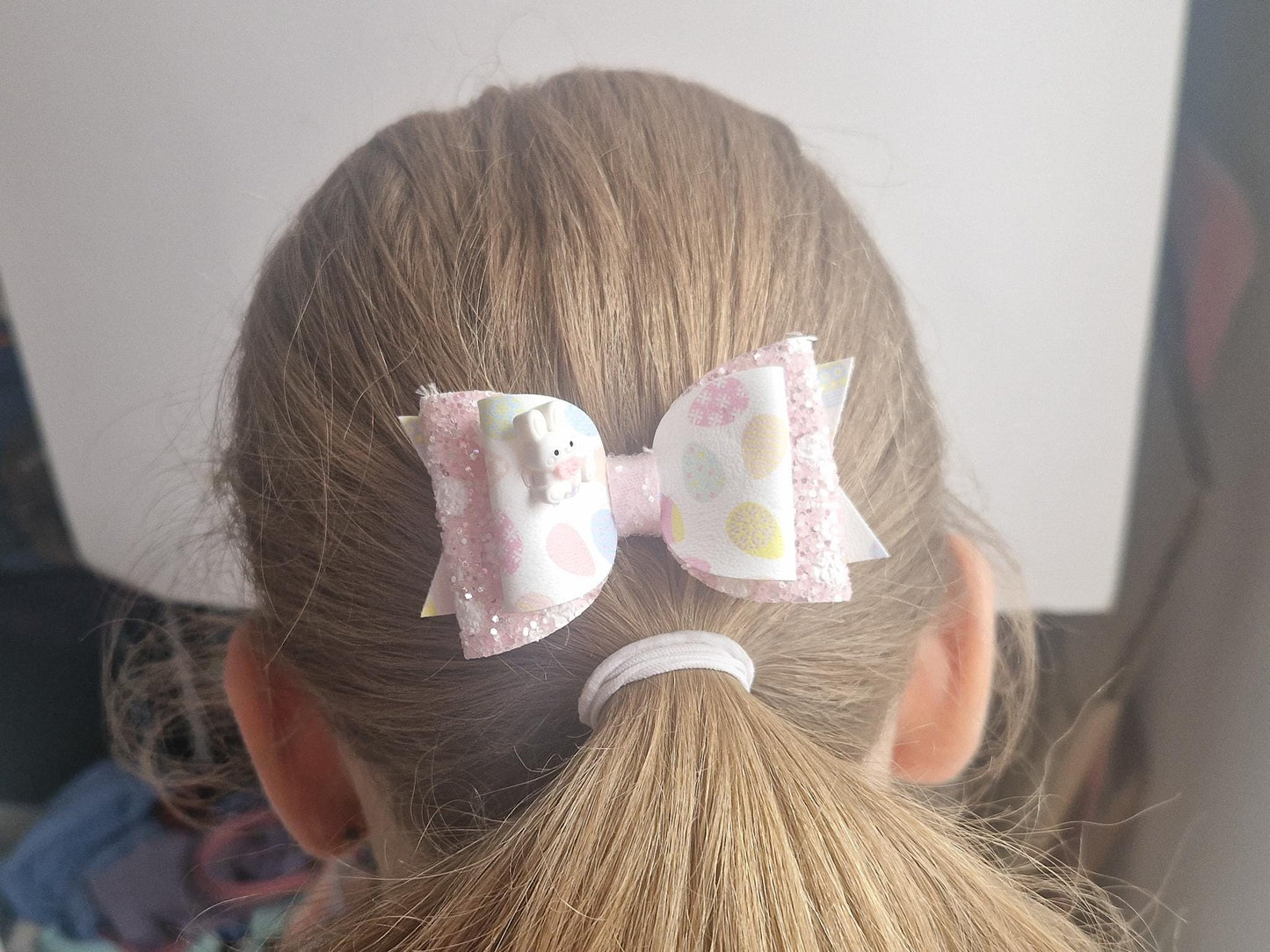 Easter Bunny Hair bow for toddler/ Girls. Easter gift basket filler