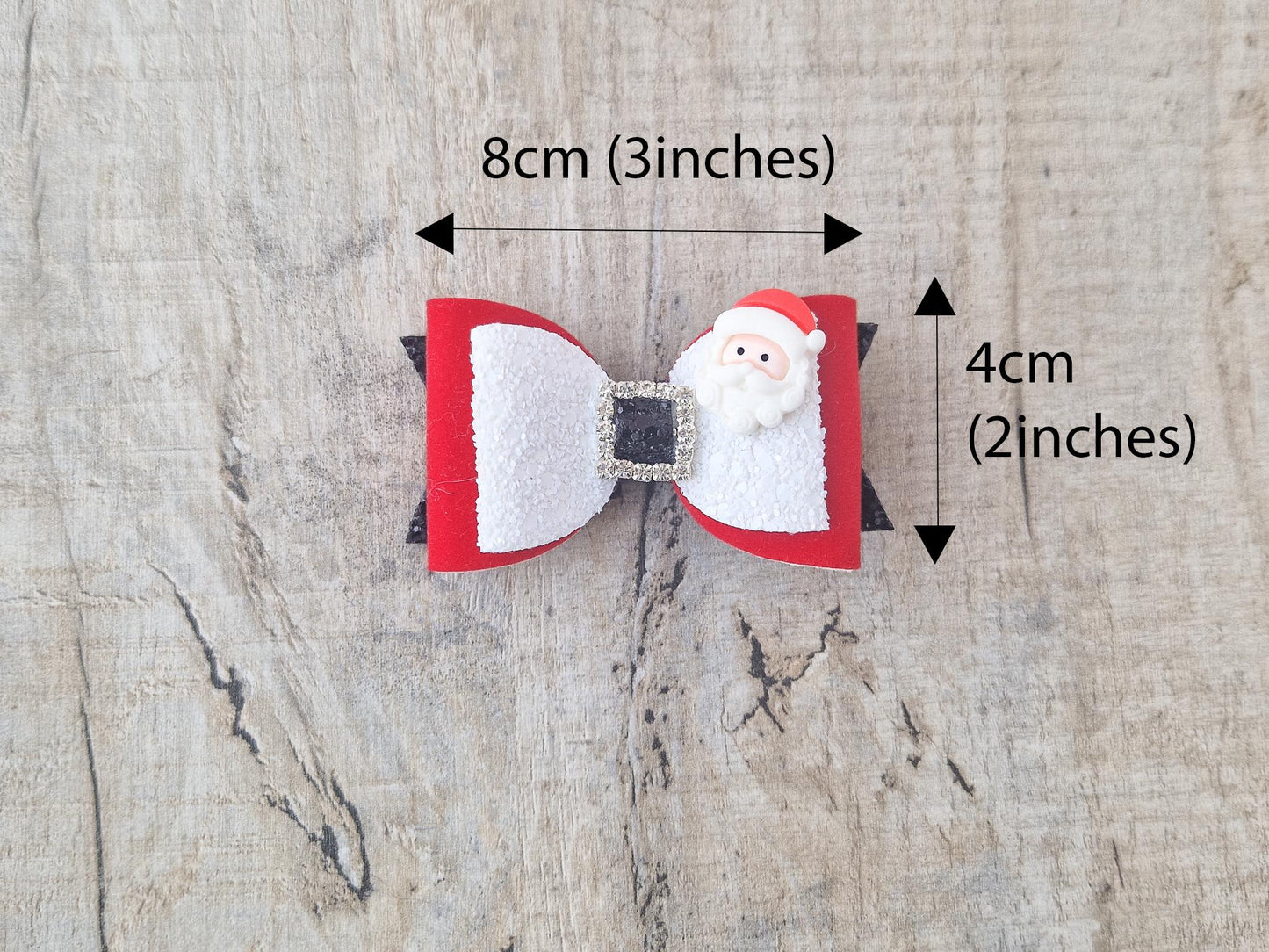 Christmas Santa Hair Bow with a Santa Embellishment