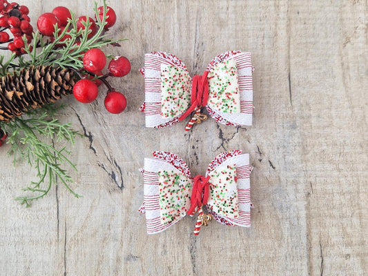 Candy Cane Christmas Hair Bow