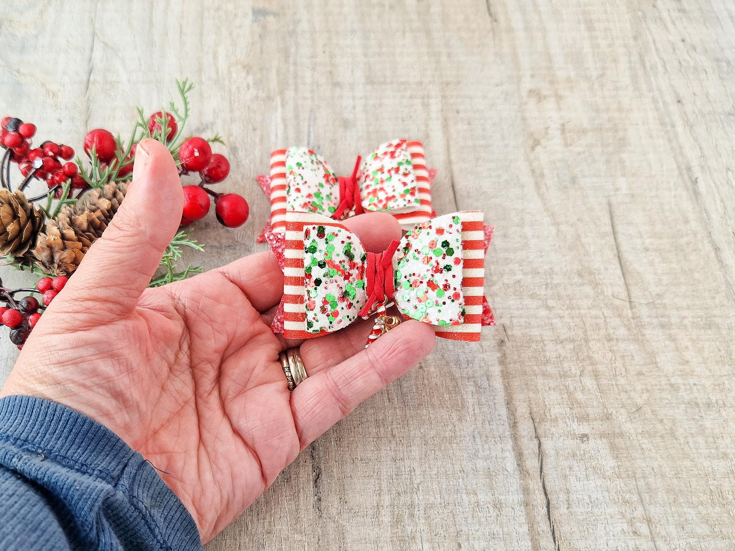 Candy Cane Christmas Hair bow