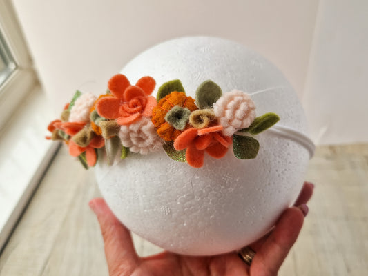 Baby & Toddler Felt Flower Crown – Autumn Bloom