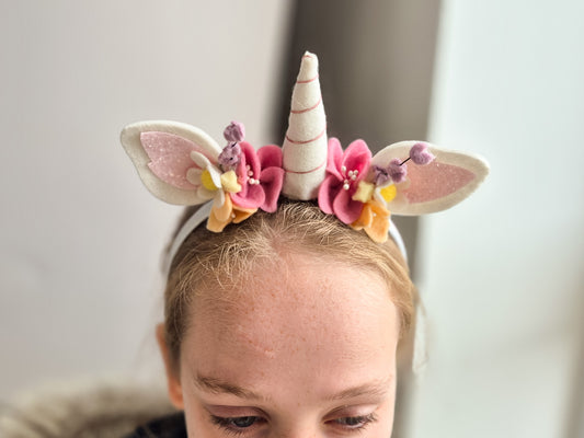 Handmade Unicorn Felt Flower Headband