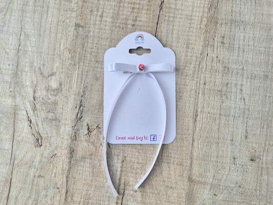 White Ribbon Bow with long tails, for old girl upwards
