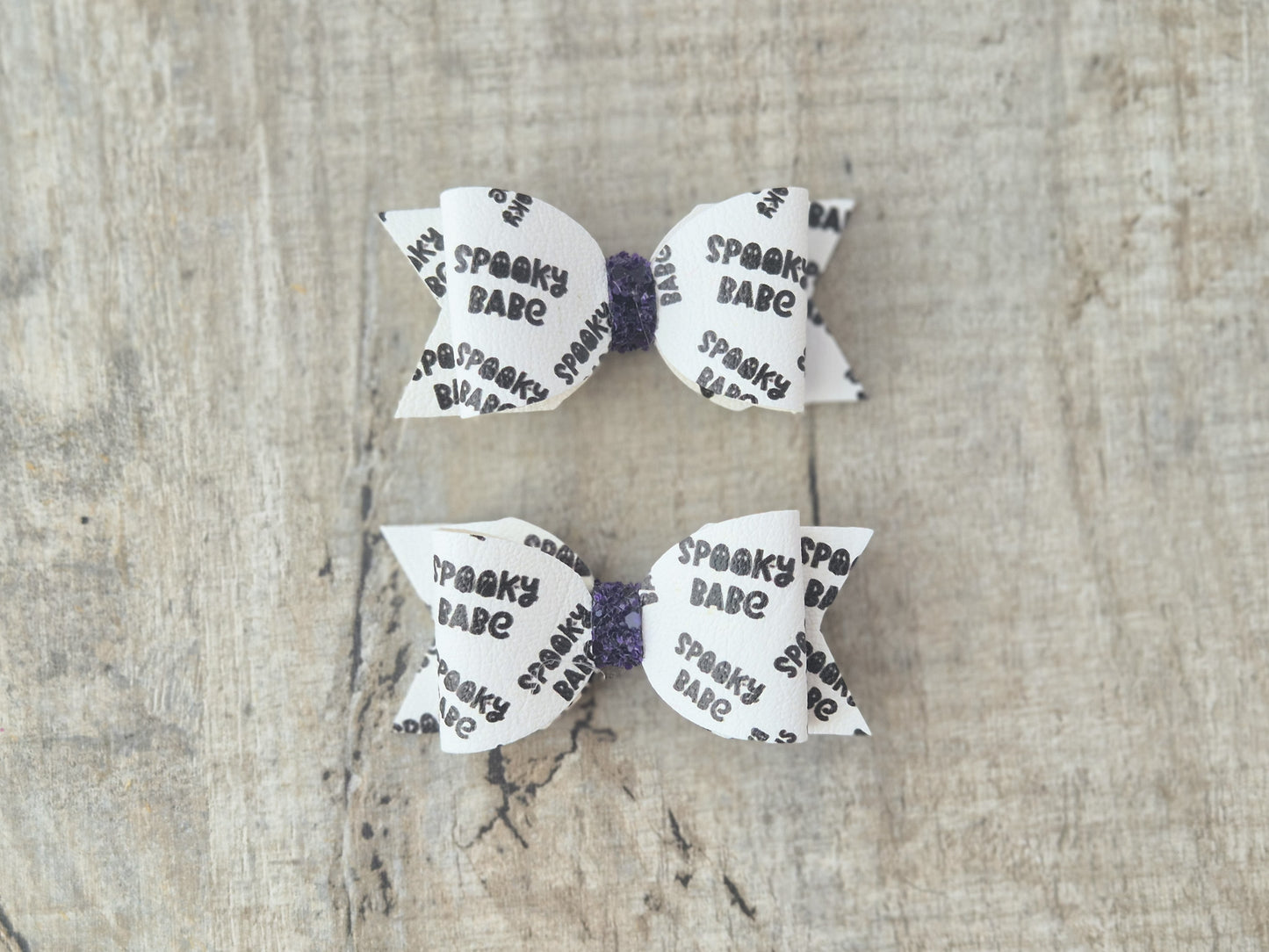 Spooky Babe Pigtail set, 2 hair bows and 2 x snap clips