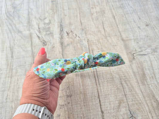 Floral Mint Knot Hair Band