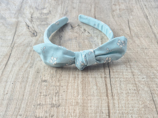 Blue Floral Knot Hair Band