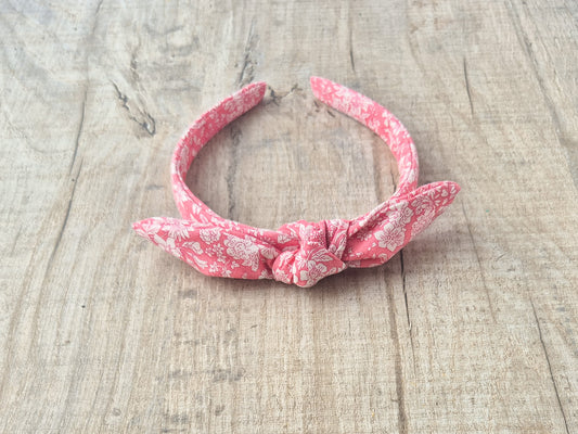 Pink Floral Knot Hair Band