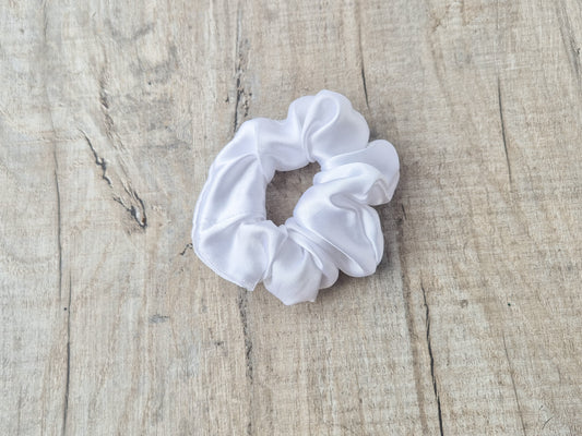 White Satin Scrunchies