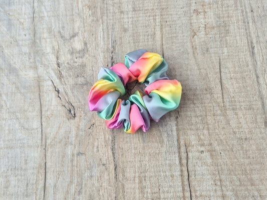 Rainbow Satin Scrunchie