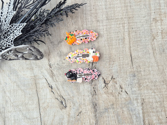 Halloween Hair clips/ Snap Clips (set of 3)
