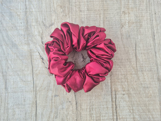 XL Satin Scrunchie – Deep Red (Autumn Collection)