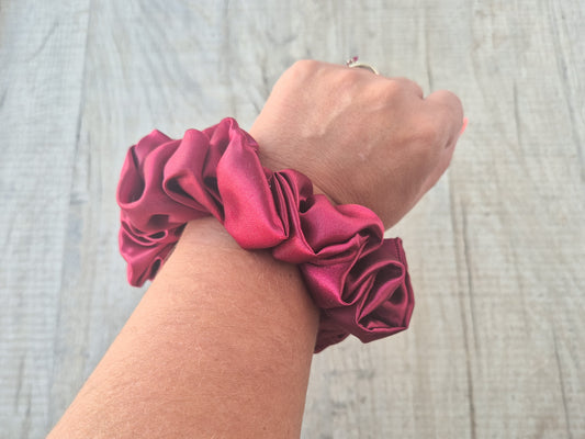 XL Satin Scrunchie – Deep Red (Autumn Collection)