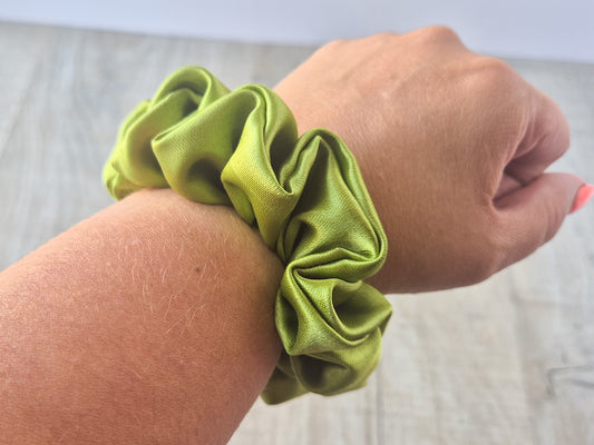 Satin Scrunchie – Bright Green (Autumn Collection)