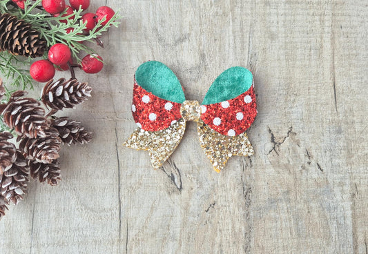 Christmas Hair bow for Girls. Naughty Elf style  Hair bow, the perfect accessory for older girls upwards